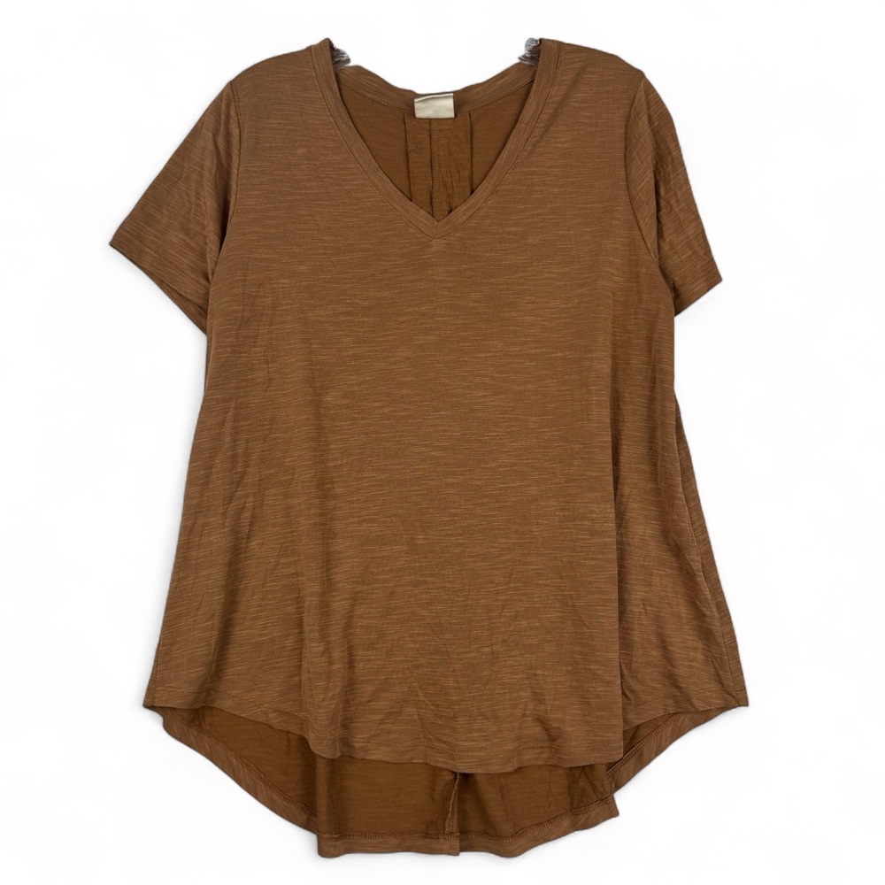 Mod Ref Short Sleeve Top Womens M V Neck‎ Rust